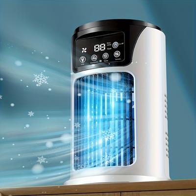 Přenosná klimatizace, zvlhčovač a ventilátor tři v jednom s ambientním osvětlením - napájení z USB, kompaktní design, odolný plast