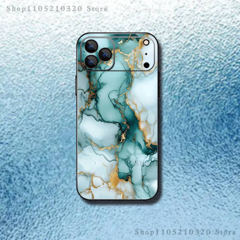 Black Gold Marble Art Phone Case For iPhone 17,16,15,14,13,12,11,Pro,Max,Plus,E,SE4,Air,Mini Black Soft Funda