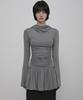Peulleeoeob Hooded High Neck Long Dress (Fl-185_Gray)