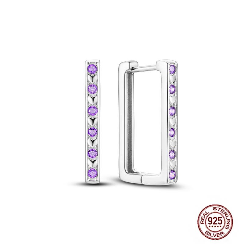 Hoop Earrings for Women Sparkling Pave CZ Heart-shaped Series Round Love Fit Original Wedding Drop Earring Jewelry