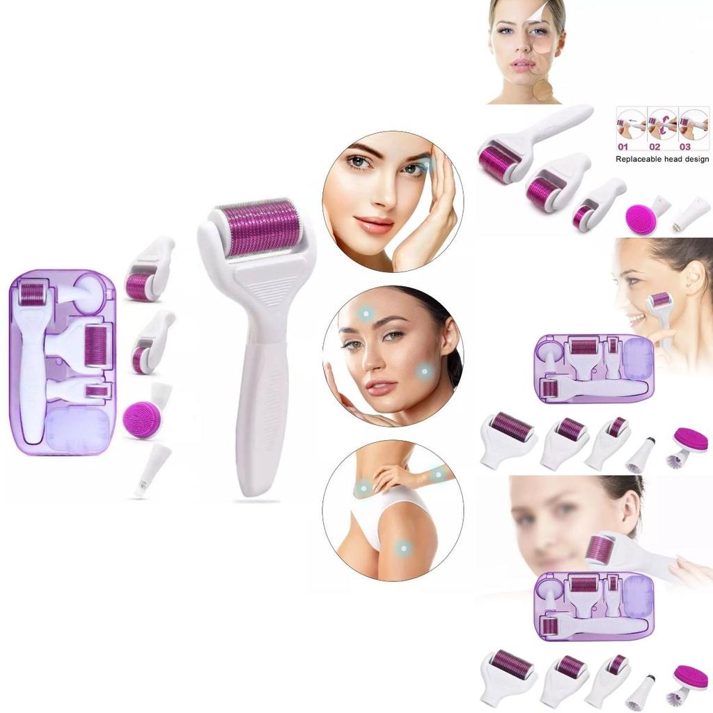 Versatile Drs4 4-in-1 Microneedle Set For Facial Care With Home Beauty Tools
