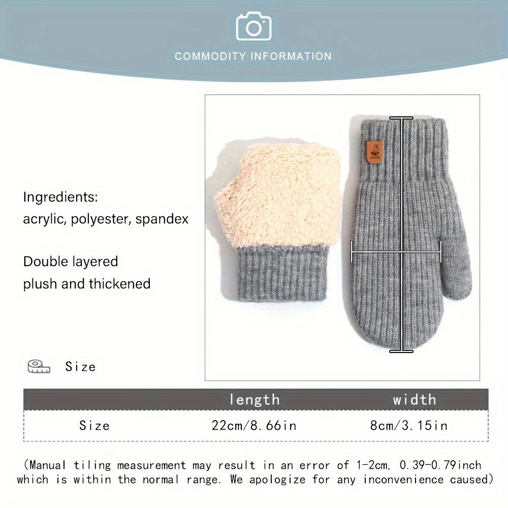 Winter Cold-Proof Fleece Gloves - Cute Fleece Full-Finger Knitted Gloves, Thickened Double-Layer Cold-Proof and Warm Gloves