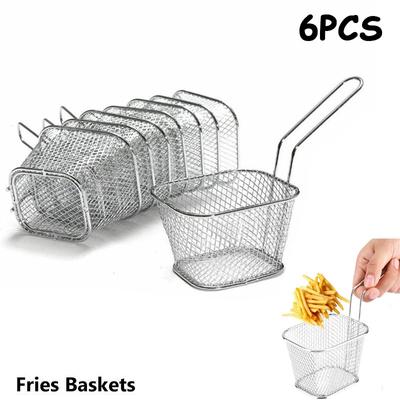 Mini cesta de fritura portátil de aço inoxidável, coador, fritadeira, cozinha, cesta de chef, ferramenta coador