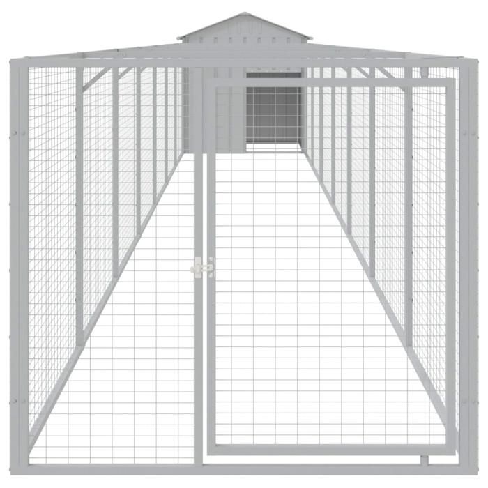 VidaXL Niche pour chien avec toit gris clair acier galvanisé, cage pour chien, abri pour chien, maison pour animaux, cages 3189066