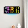 Grote RGB Digitale Wandklok met 9 Kleuren Sfeerverlichting TEMP Vochtigheid Datum Dag 2 Alarmen 12/24H 3-traps Helderheid LED Wekker