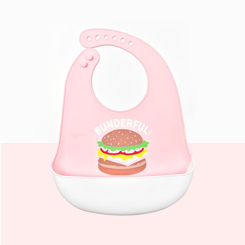Babador de silicone à prova d'água para bebês - Babador de arroz descartável grande
