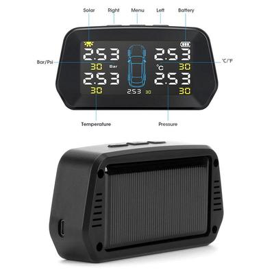 Alarm Bandenspanningssensor Betrouwbaar Duurzaam Monitoringssysteem Zonne-energie Auto Beveiliging Bandenspanningsregeling TPMS voor 5 Banden