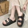 Thick Bottom Sandal Slippers Female Summer One Word Drag Comfortable Slippers Female External Wear Casual Sandals Female Youthful Women Shoes