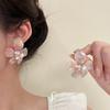 Silver Needle Super Fairy Three-dimensional Flower Stud Earrings Vacation Style Gentle Acetic Acid Earrings Sweet Atmosphere Earrings Advanced Sense