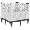 Plant Box with Ground Spikes White 43.5 X 43.5 X 43.5 Cm PP