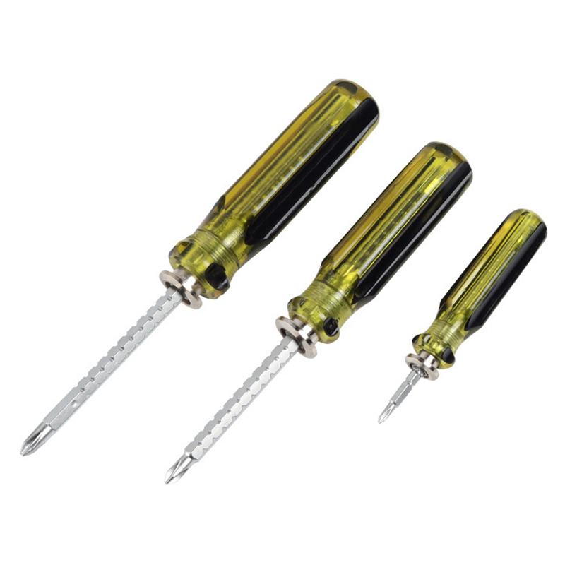 Telescopic Double Headed Slotted Cross Screwdriver with Robust Magnetic Ratchet