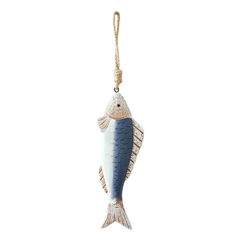 Mediterranean Retro Wooden Fish Skewers Hanging in The Ocean Fengxiang Villagers' Tavern Restaurant Wall Art Decorations