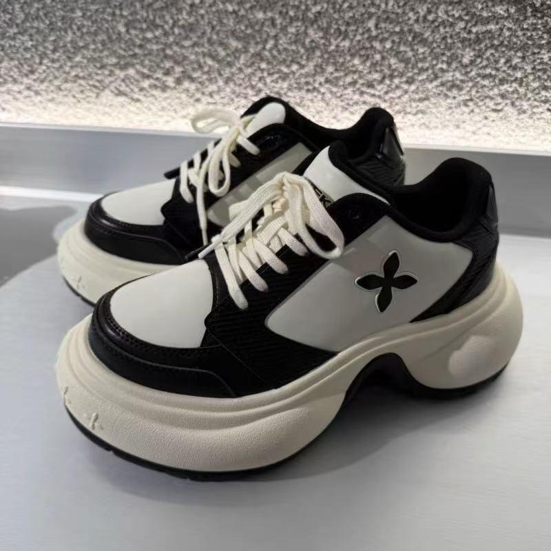 

New mesh platform casual shoes lace-up sneakers women s shoes cross flower dad shoes women s 40