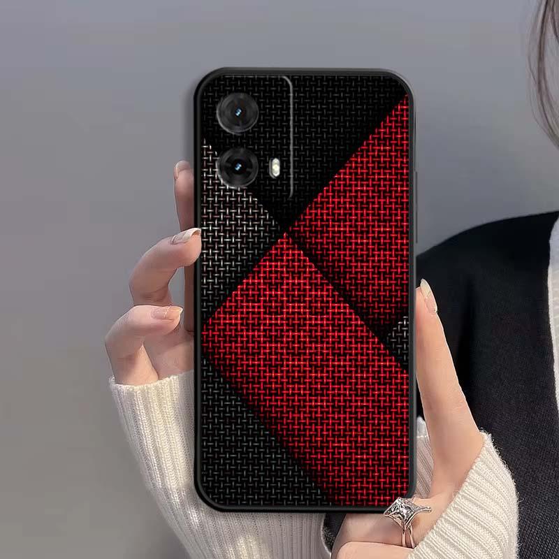 Black carved woven texture For Motorola G85 Edge 50 G24 G35 G14 G04 40 G72 G34 G G54 G13 G32 5G Black Phone Case