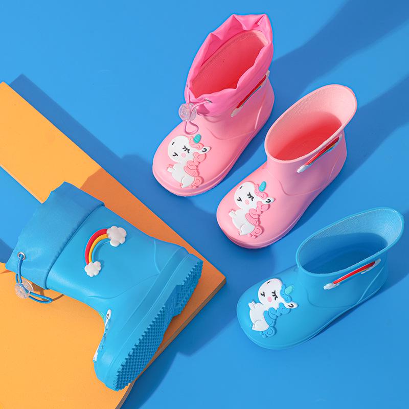 Cartoon Kids' Waterproof Non-Slip Rubber Rain Boots for Toddlers & Children