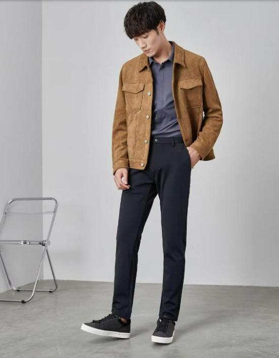 Veste pour homme en suède et velours style britannique, Automne/Hiver, Décontractée et élégante, Toucher haut de gamme, Coupe-vent à revers, Veste de coach