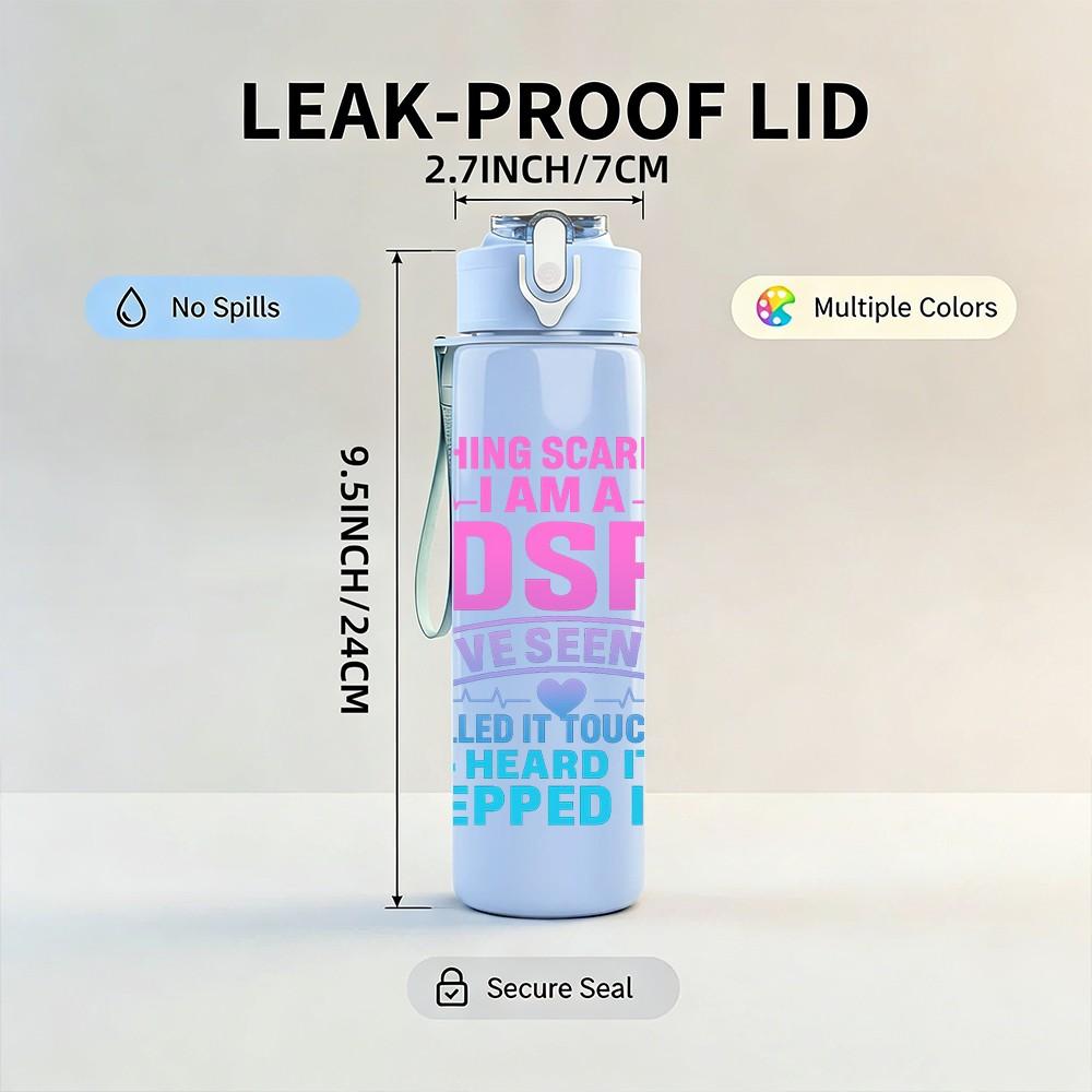 1PC DSP Mom Protective Text 750ml Color Plastic Sports Water Bottle Leakproof Flip Straw Lid Suitable for Sports Office Home Use