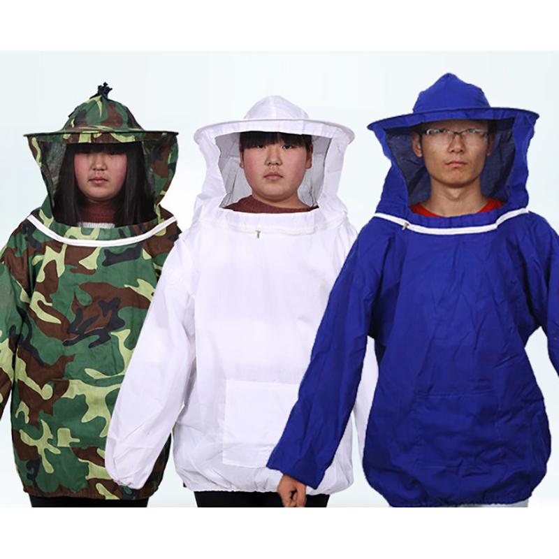 Protective Beekeeping Jacket Veil Smock Equipment Bee Keeping Hat Sleeve Suit