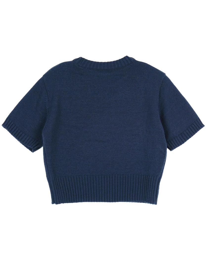 HARDCORE HAPPINESS Moonlight Logo Round Neck Knit_Navy
