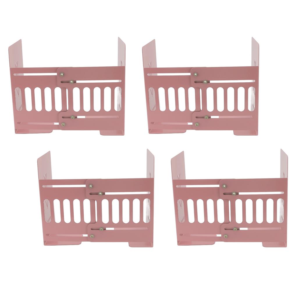 4pcs Bookends Retractable Structure Metal Flexible Regulable Slim Design Book Shelf Holder for
