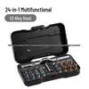 24-in-1 Portable Ratchet Screwdriver Set with S2 Steel Bits - Multi-function Household Tool
