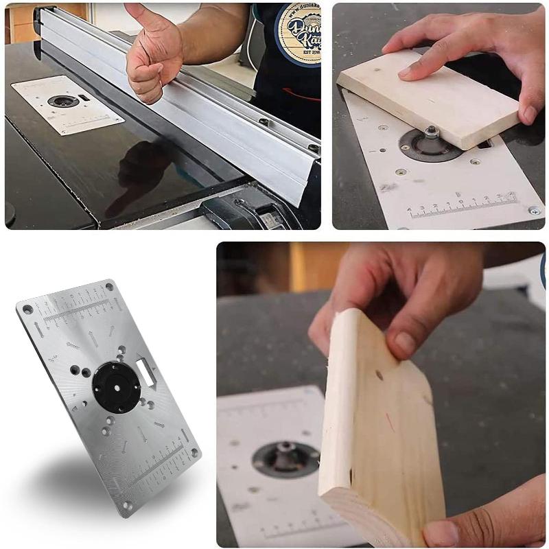 1Pc Multifunctional Aluminum Router Table Insert Plate Trimmer Engraving Machine Woodworking Bench Router Plate Mesa De