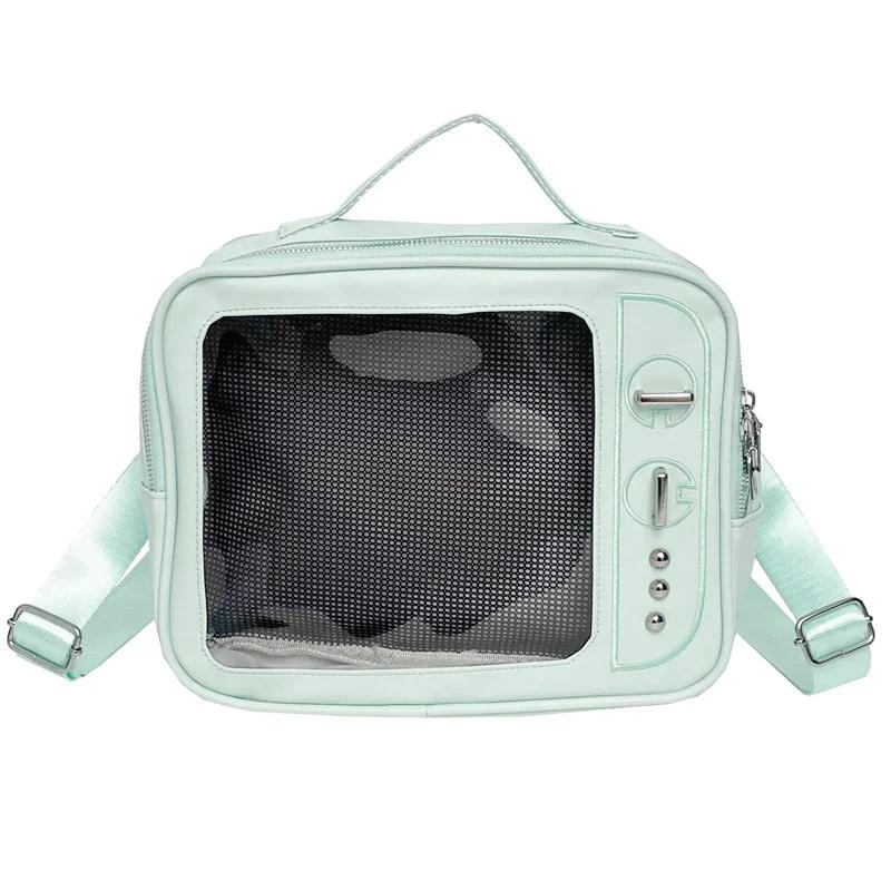Kawaii TV Shape Design Ita Bag Japanese Girls Crossbody Bag Trend Transparent Pocket Harajuku Shoulder Bag Fashion Backpacks
