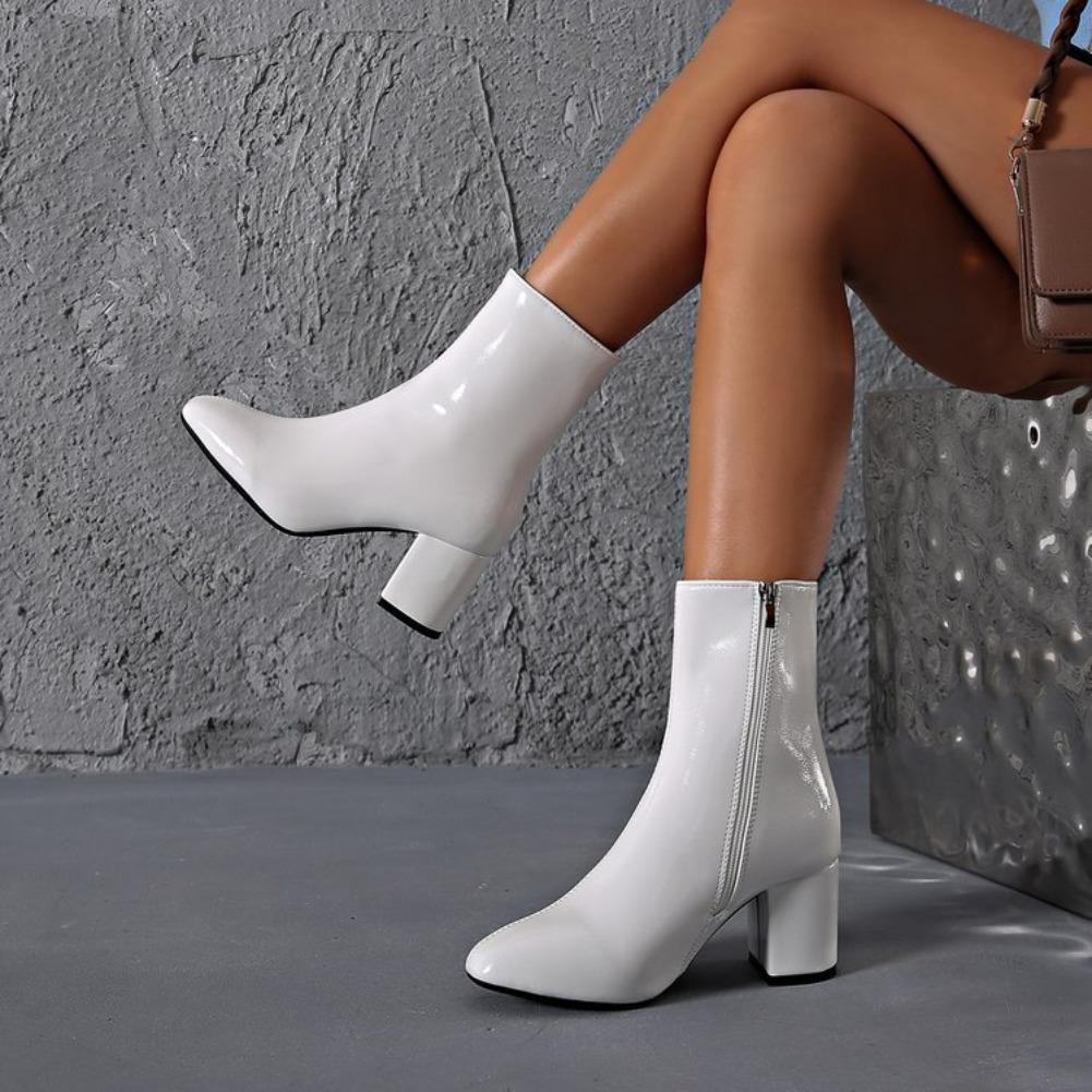 Divatos női cipők Női bokacsizmák 2024 Oldalsó cipzáras Sztreccs Közepes sarok Plusz méret Rövid csizmák Divatos női cipők 35-42