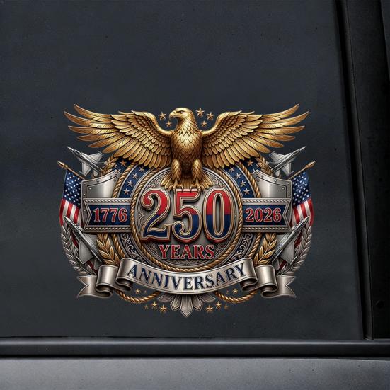 250th Anniversary USA Flag Sticker Patriotic 1776-2026 250 Years America Car Decal Independence