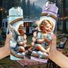 1PC Vintage Angel Baby Religious 750ml Color Plastic Sports Water Bottle Leakproof Flip Straw Lid Suitable for Sports Office Home Use