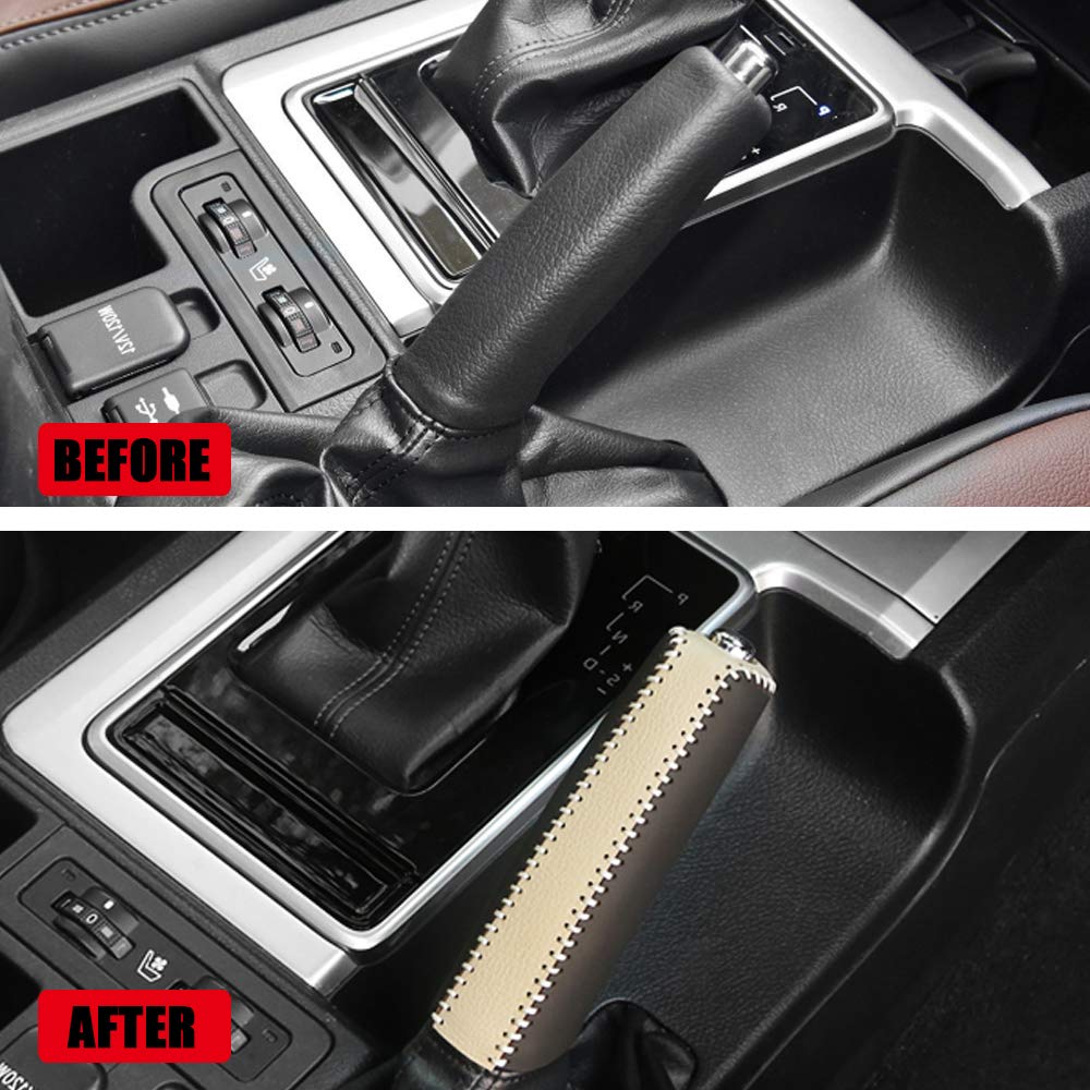 LEXLEYS Toyota Land Cruiser Prado 150 Series Late Model Genuine Leather Side Brake Cover Genuine Leather Cover Key Case Key Cover Side Brake Interior