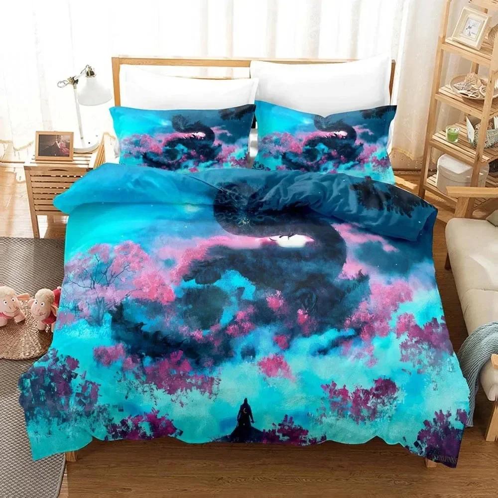 3D Printed Anime Sekiro Game Comfortable Duvet Quilt Cover Pillowcase Bedding Set Children Bedroom Decoration Home Textile