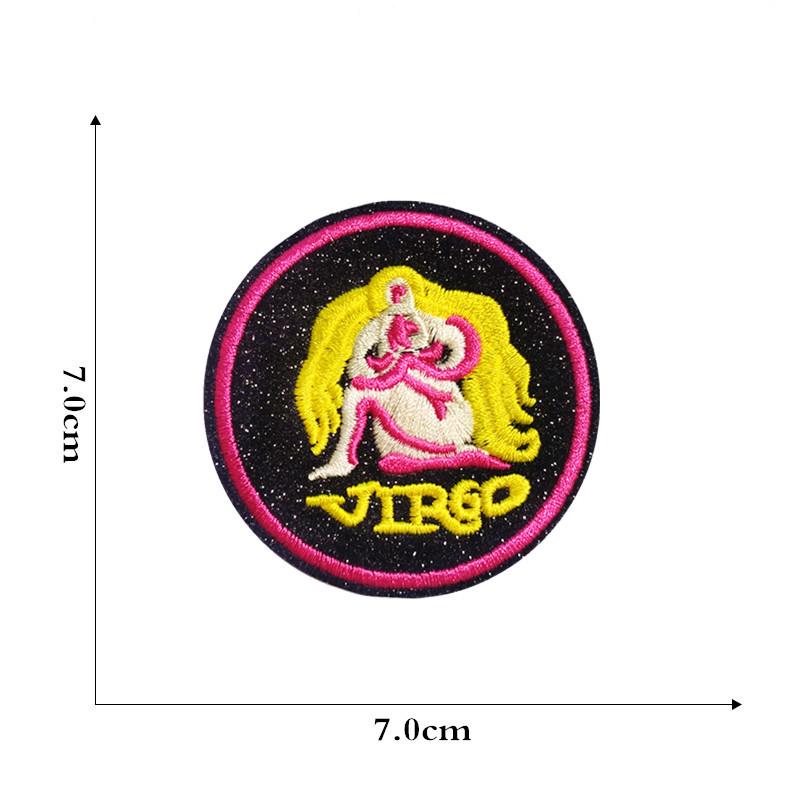 New Cartoon Constellation Embroidery Patch - Creative Round Design