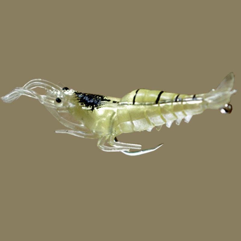 4CM Soft Hooked Shrimp Lure - Realistic Bionic Fish Bait, 1.3g Soft Worm Lure for Fishing