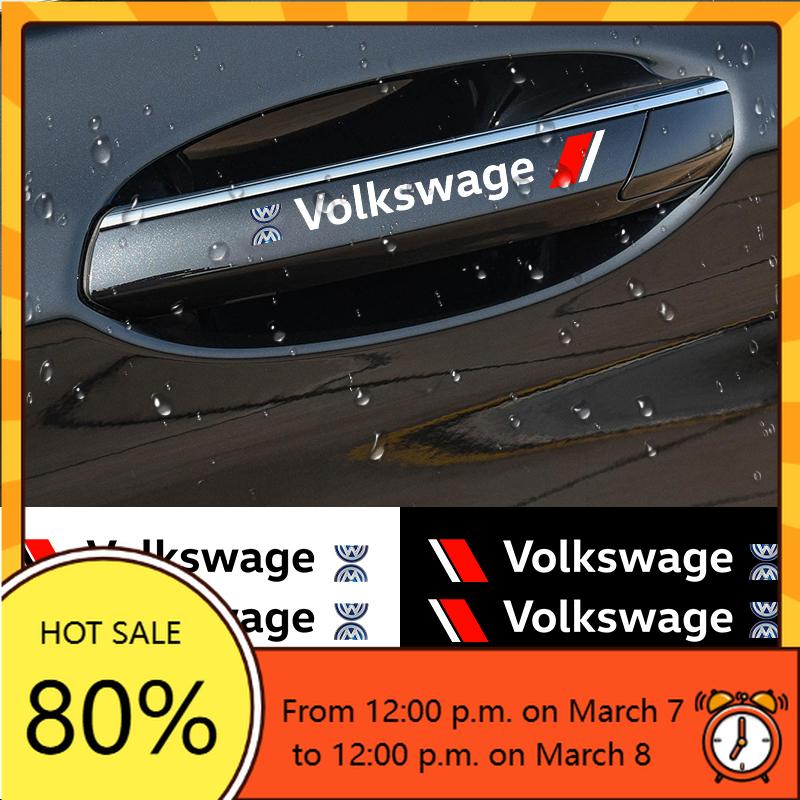 VW GTI GOLF 4Pc Car Door Anti Scratch Auto Door Handle Protector Decals Wiper Stickers For Volkswagen VW Golf 4 7 MK3 4 7 Touran
