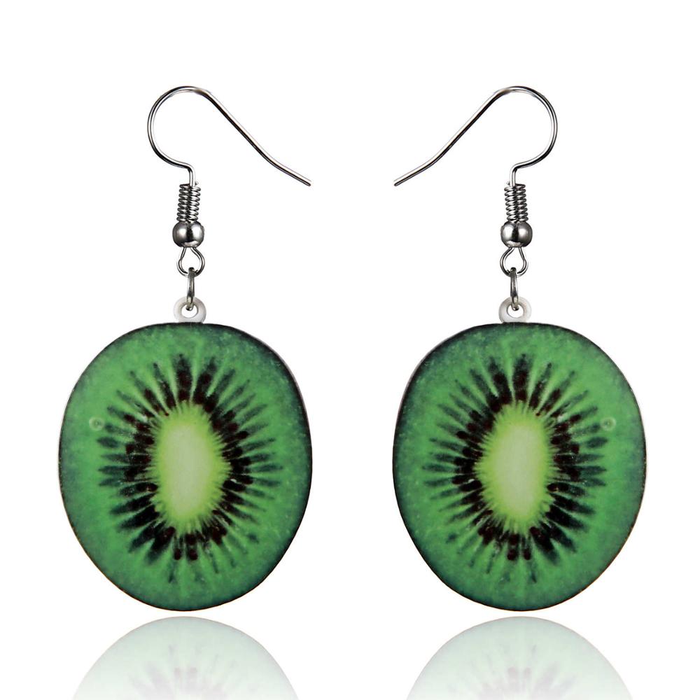 Cute Fruit Acrylic Earrings Set Strawberry Watermelon Tomato Kiwi Orange Drop Dangle Earrings For Women Fashion Fun Jewelry
