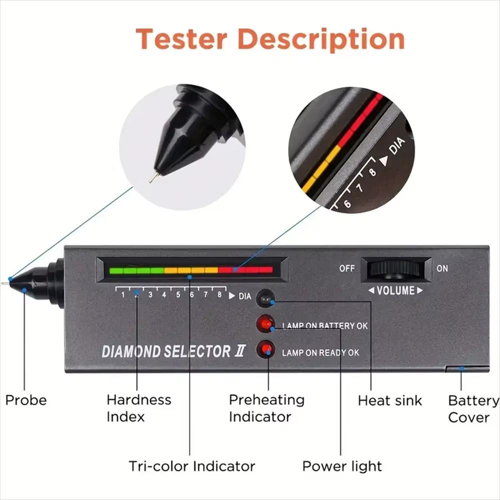 1pc Diamond Tester High Accuracy Diamond Tester Pen Jewelry Diamond Tester Professional Diamond Selector Diamond Tester Kit