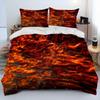 3D Volcano Lava Magma Comforter Bedding Set,Duvet Cover Bed Set Quilt Cover Pillowcase,King Queen Size Bedding Set Adult Child