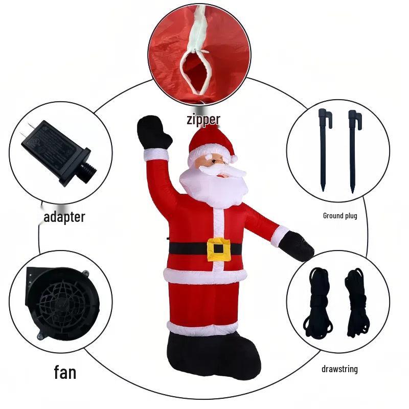 Cross-border Inflatable Luminous Santa Claus Christmas Ornament Decoration