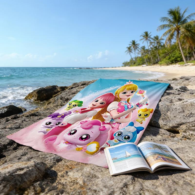 1pc Catch Teenieping Magic Sweethear Beach Towel, Beach and Seaside Swimming Pool Equipment, Fashion Pattern, Rectangular, Travel Essentials