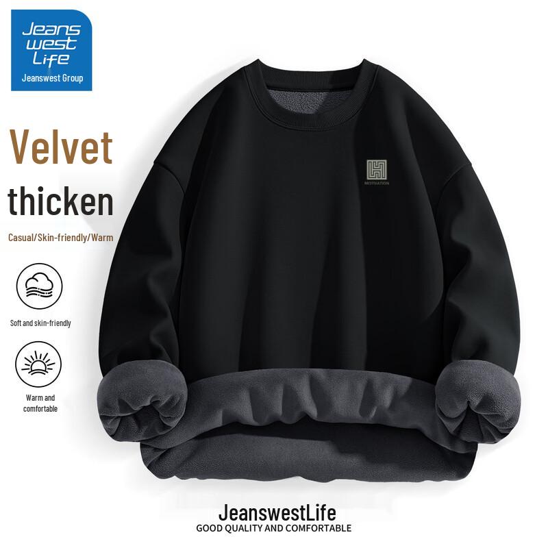 Jeanswest Men s Thickened Fleece Lined Sweatshirt 3XL