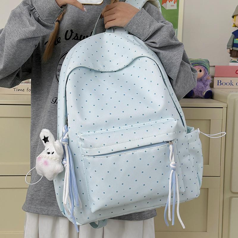 Dot Print Women's Backpack Student Schoolbag Large Capacity Backpack