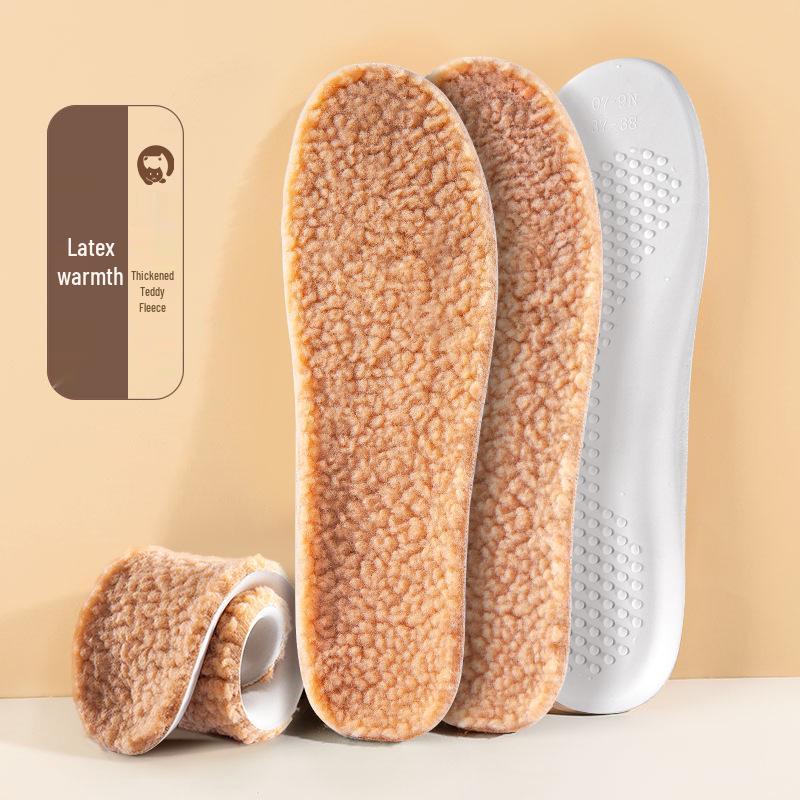 Comfortable Breathable Wool-Velvet Winter Insoles for Men & Women - Thick, Soft, Sweat-Absorbing Sport Cotton PU Soles