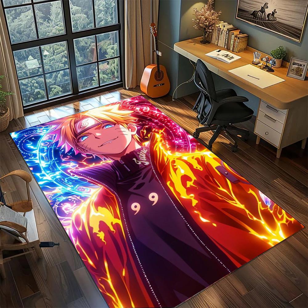 Naruto Uzumaki Home Ornamental Floor Mat, Non Slip Washable Large Area Carpet Rug Gamer Room Bedroom.-TING