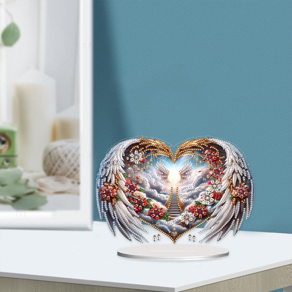 Acrylic Special Shaped Beautiful Pattern Diamond Painting Desktop Ornaments Kit 5D DIY Diamond Art Tabletop Decorations for Home