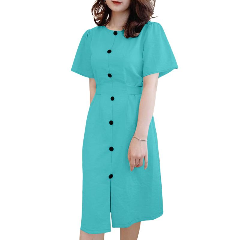 

ZANZEA Женское повседневное летнее платье с круглым вырезом и короткими рукавами свободного кроя 3XL