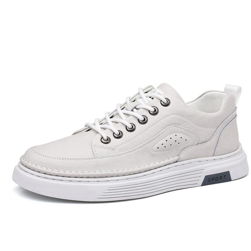 

Мужская обувь Деловой кэжуал Кожаная обувь Мужская кожаная Мягкая подошва Тренд Маленькие белые туфли Модная обувь для скейтборда 44