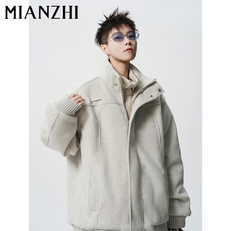 

Men s Faux Two-Piece Stand Collar Padded Jacket L