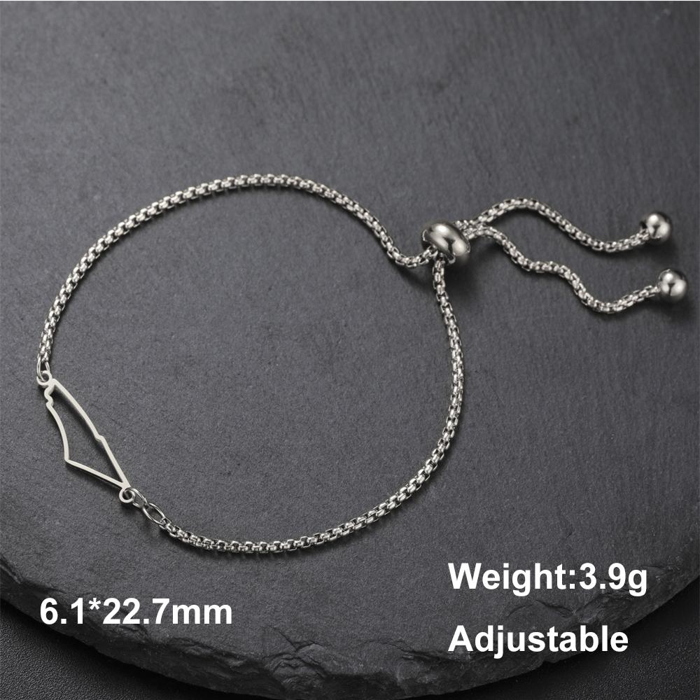 

My Shape Israel Map Charms Bracelets Country Geography Hollow Map Pendant Hand Chain Stainless Steel Bangle Israel Jewelry Gifts