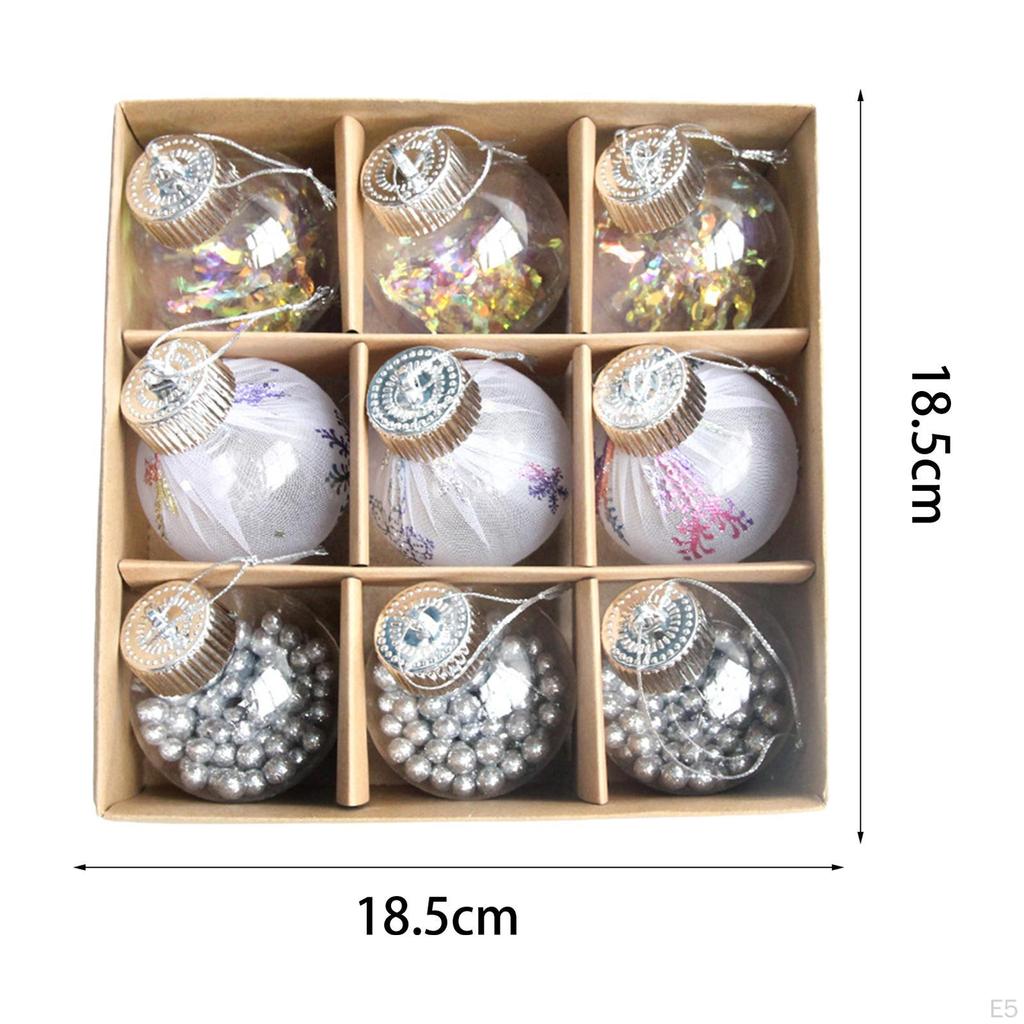 9 Pieces Christmas Balls Ornaments Baubles Pendants Decorative Xmas Tree Decor for